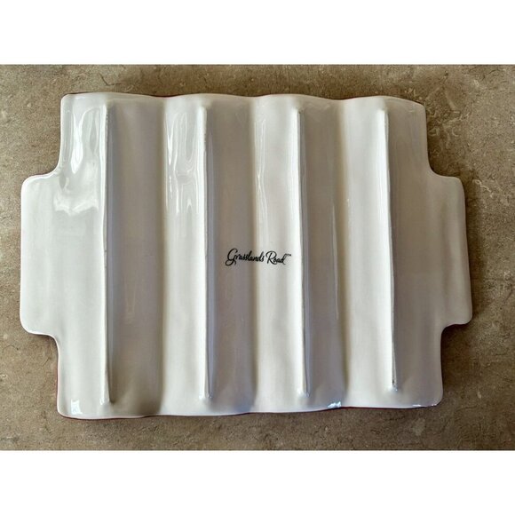 Grassland Roads Platter Party Shish Kebab Vintage 14” Ceramic Decor Red Grilling - Picture 8 of 10